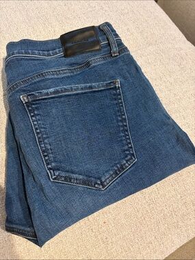 Express Women's Slim Straight Jeans in Blue Denim
